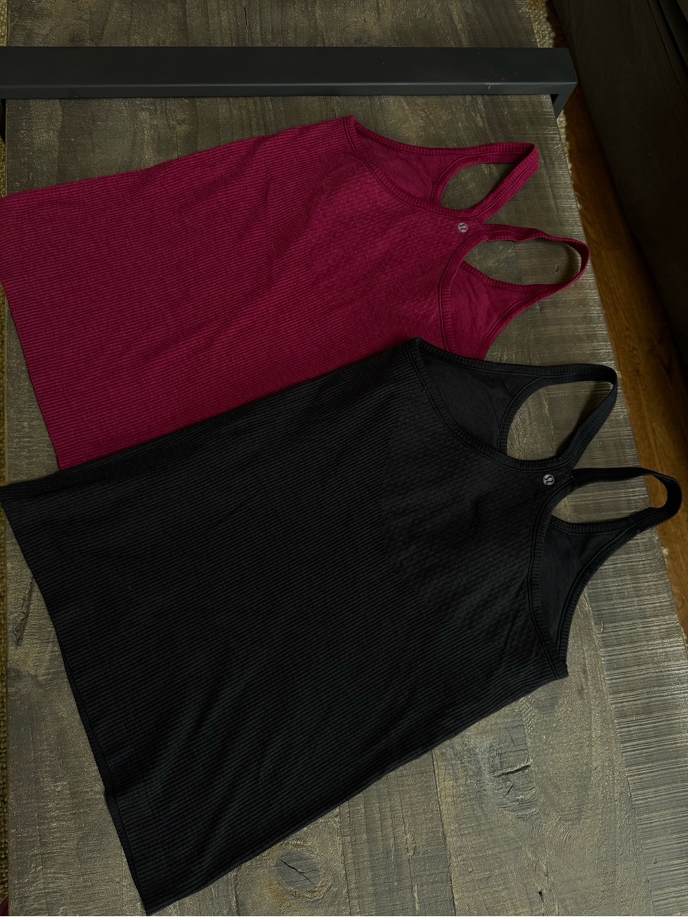 Lululemon Ribbed Ebb to street Racerback Tank Top - Black & Red - Picture 4 of 7